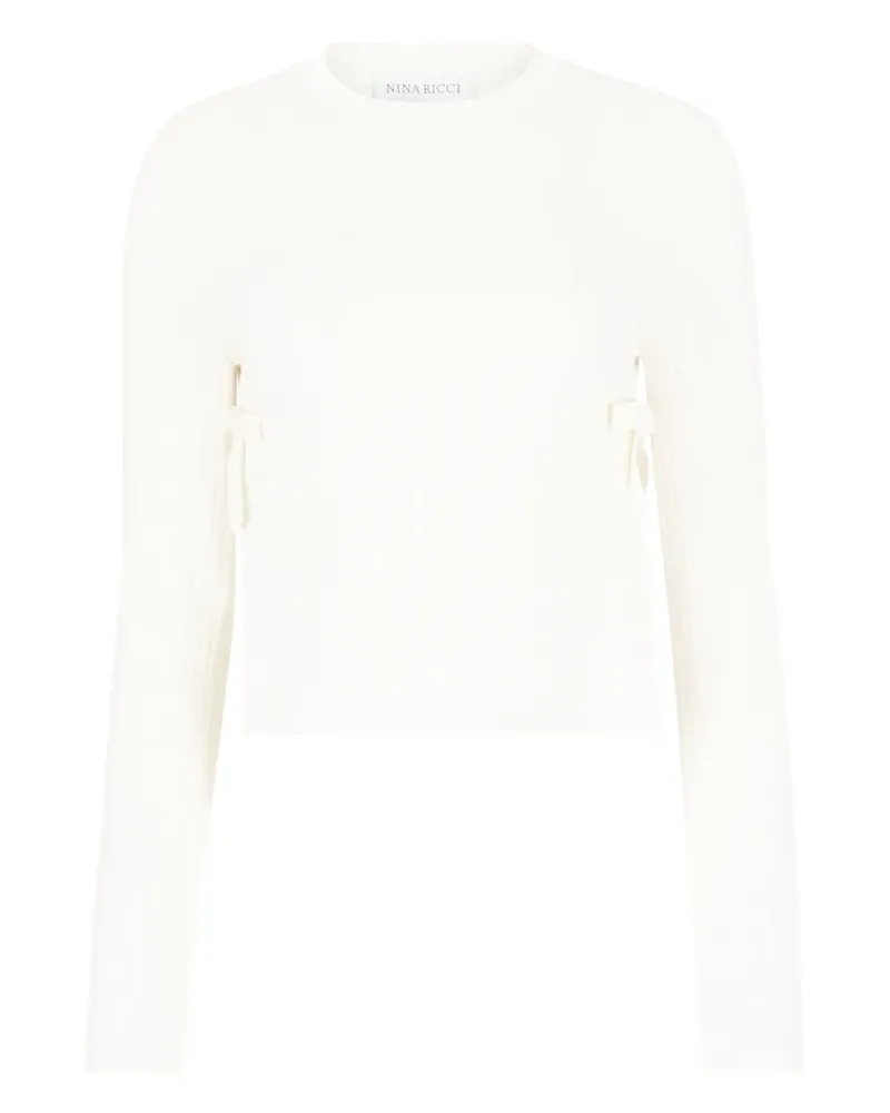 Nina Ricci Gerippter Pullover mit Schleifendetail - Nude Nude