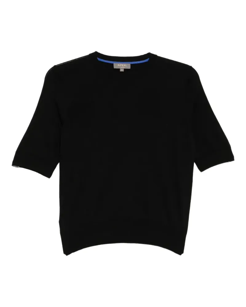 N.Peal Gestricktes T-Shirt - Schwarz Schwarz