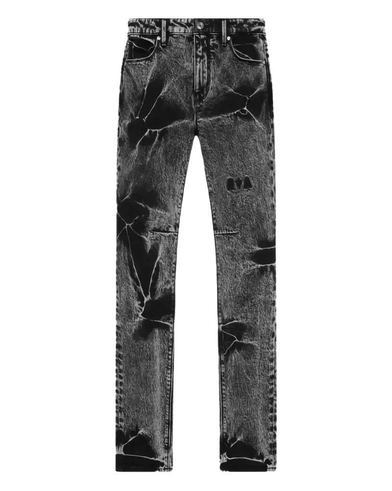 RTA Bryant I Flower Acid Wash "Grey" Jeans - Schwarz Schwarz