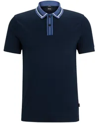 HUGO BOSS Poloshirt mit gestreiften Details Blau