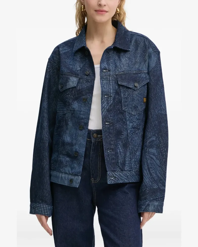 G-STAR RAW Rembrandt patterned denim jacket - Blau Blau