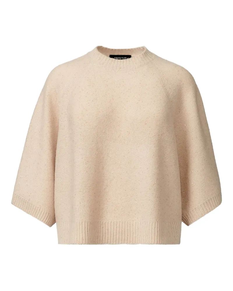 Fabiana Filippi Paillettenverzierter Pullover mit Raglanärmeln - Nude Nude