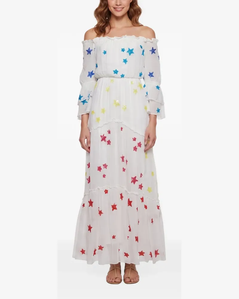 ROCOCO SAND embellished off-shoulder maxi dress - Weiß Weiß