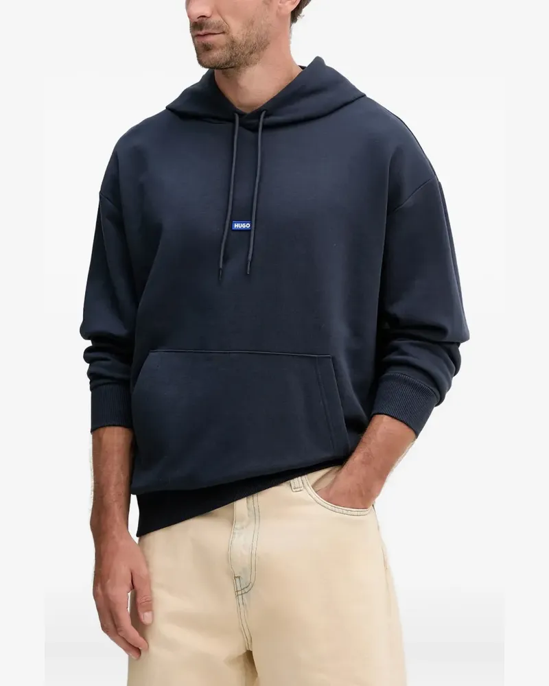 HUGO BOSS Hoodie mit Logo-Patch - Blau Blau
