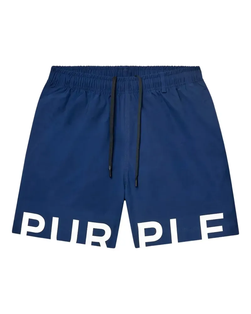 PURPLE BRAND Shorts mit Kordelzug - Blau Blau