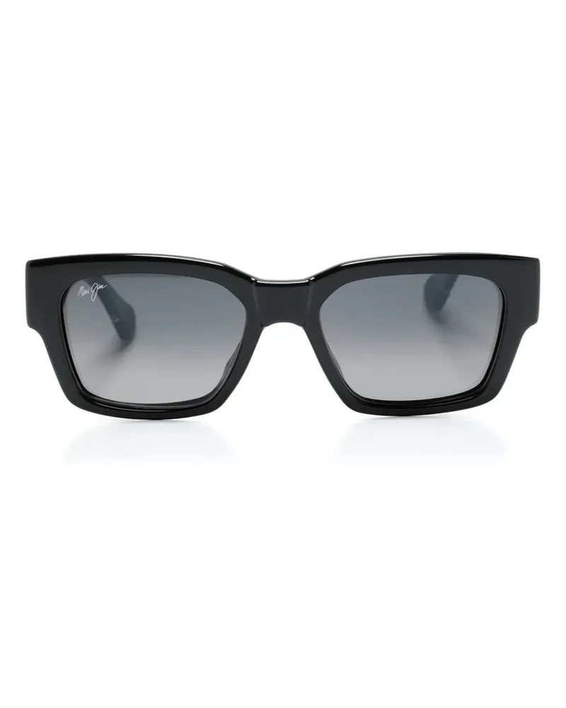 Maui Jim Kenui Sonnenbrille mit eckigem Gestell - Schwarz Schwarz