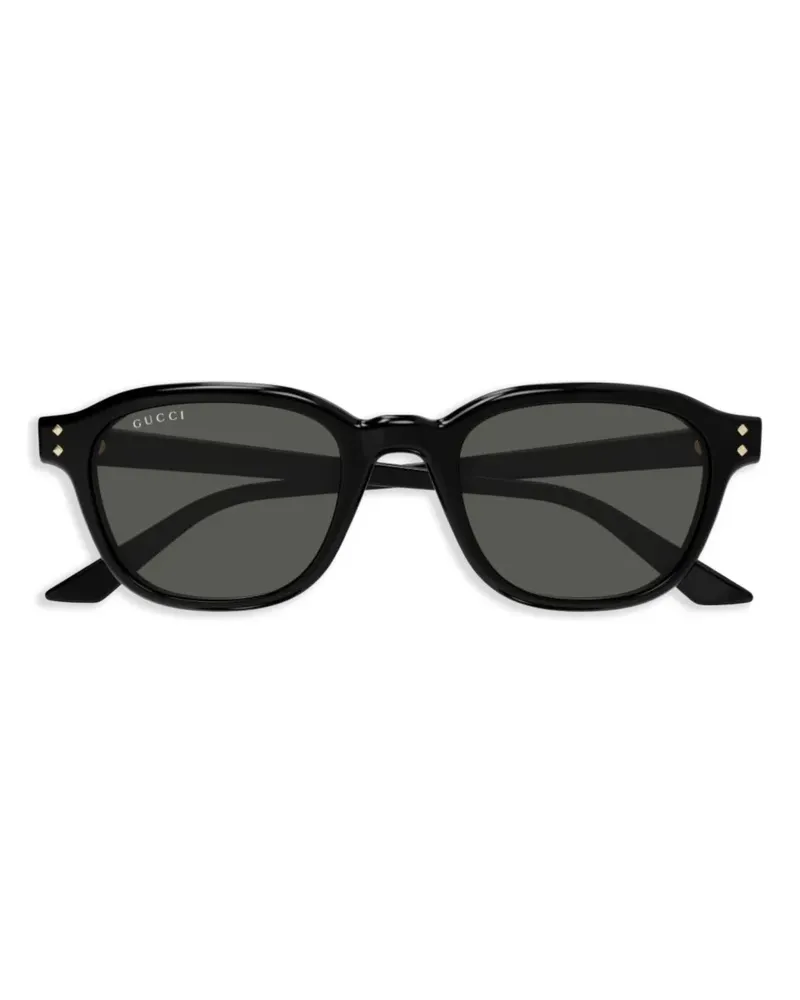 Gucci Sonnenbrille mit rundem Gestell - Schwarz Schwarz