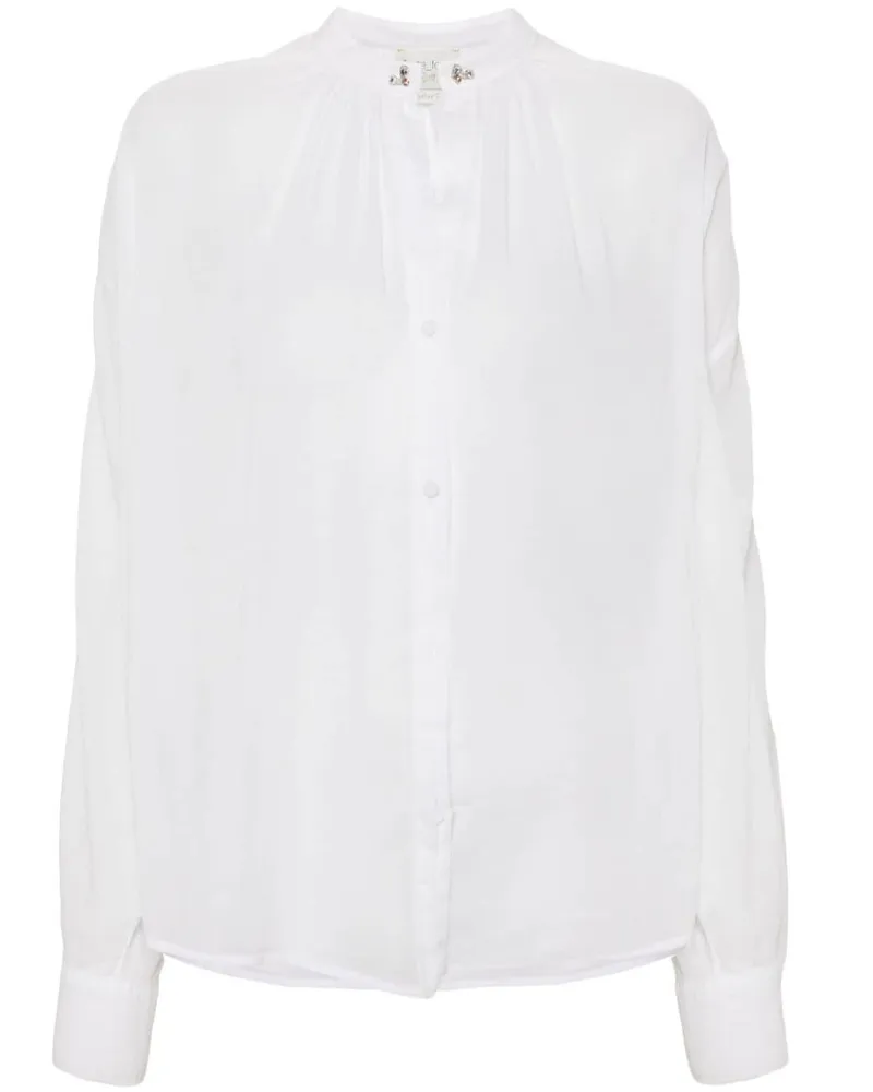 forte_forte Semi-transparentes Hemd mit Kristallen - Weiß Weiß