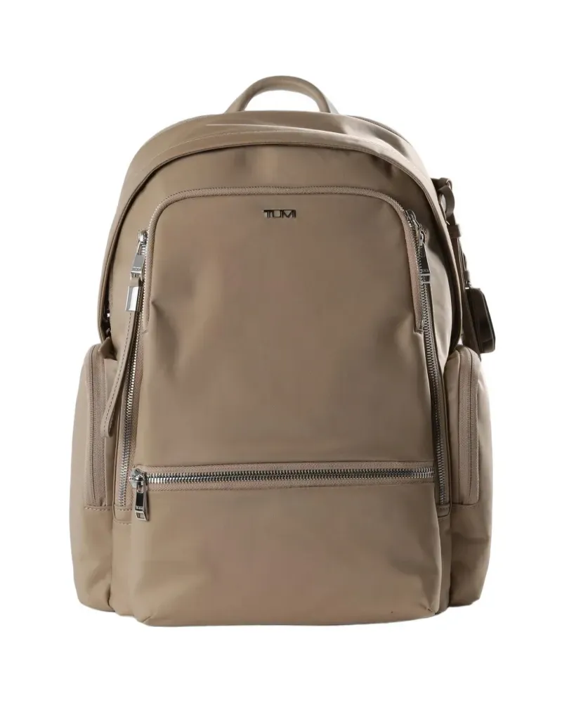 Tumi Celina logo-plaque multi-pocket backpack - Nude Nude