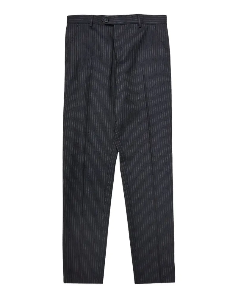 Selected pinstriped button trousers - Grau Grau