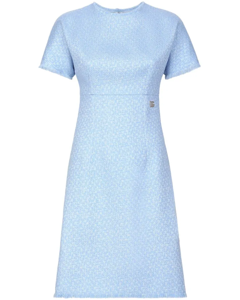 Dolce & Gabbana Bouclé-Midikleid in A-Linie - Blau Blau