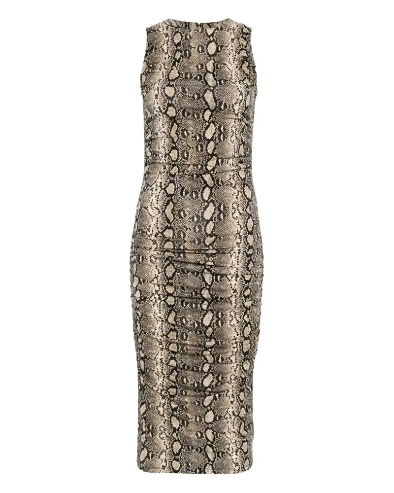 Michael Kors Midikleid mit Schlangenleder-Print - Nude Nude