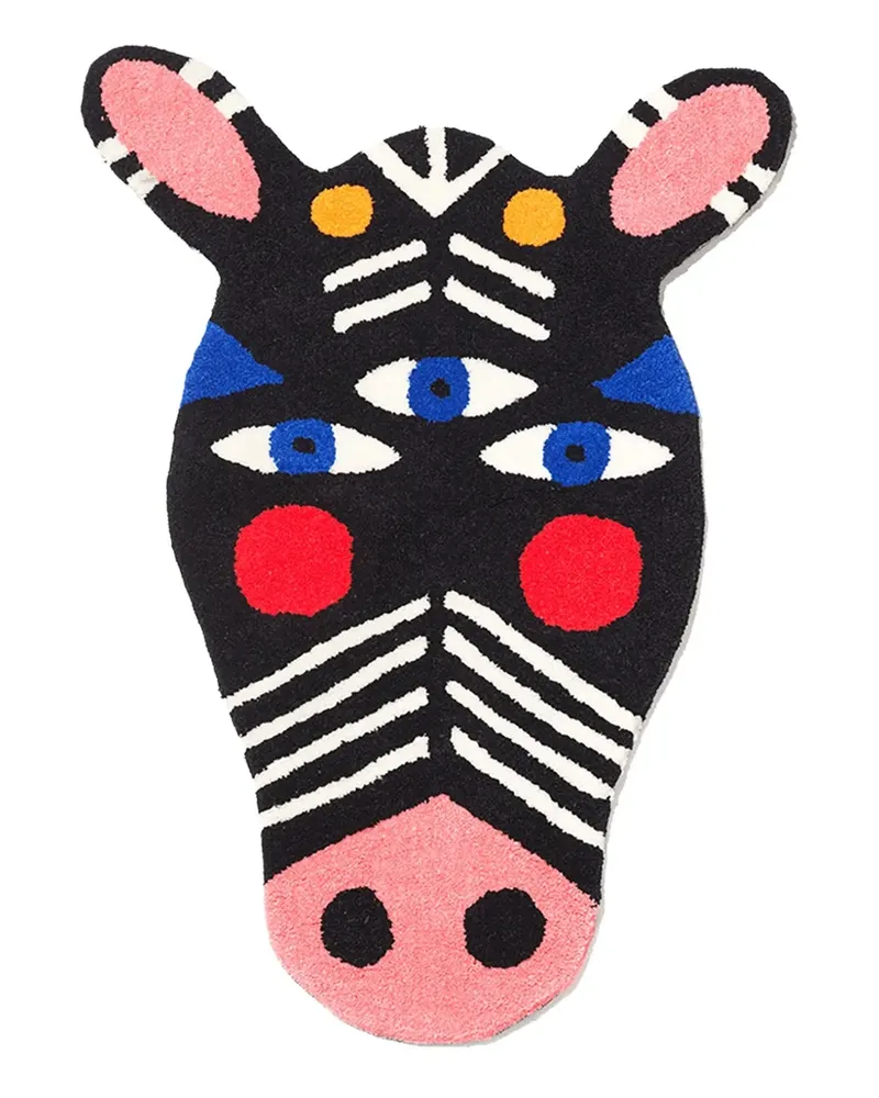 Qeeboo Oggian Zibra Camisole-Teppich (66cm x 94cm) - Schwarz Schwarz