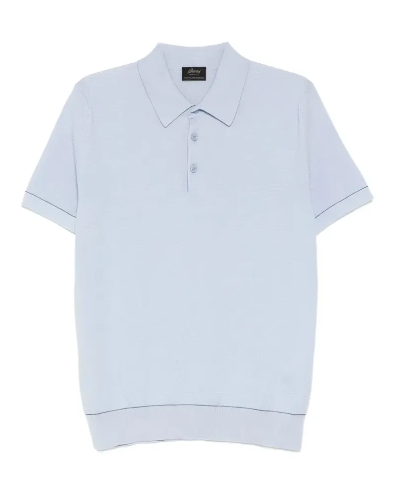 Brioni Sea Island piqué cotton polo shirt - Blau Blau