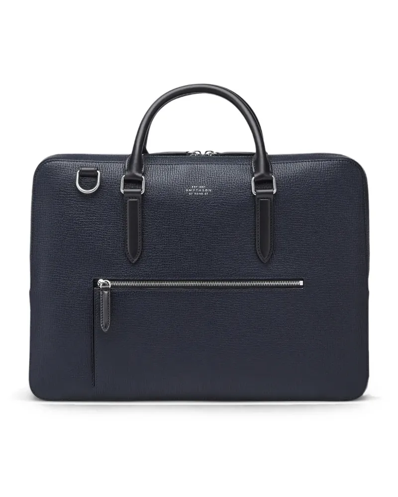 Smythson Aktentasche mit Reißverschluss - Blau Blau