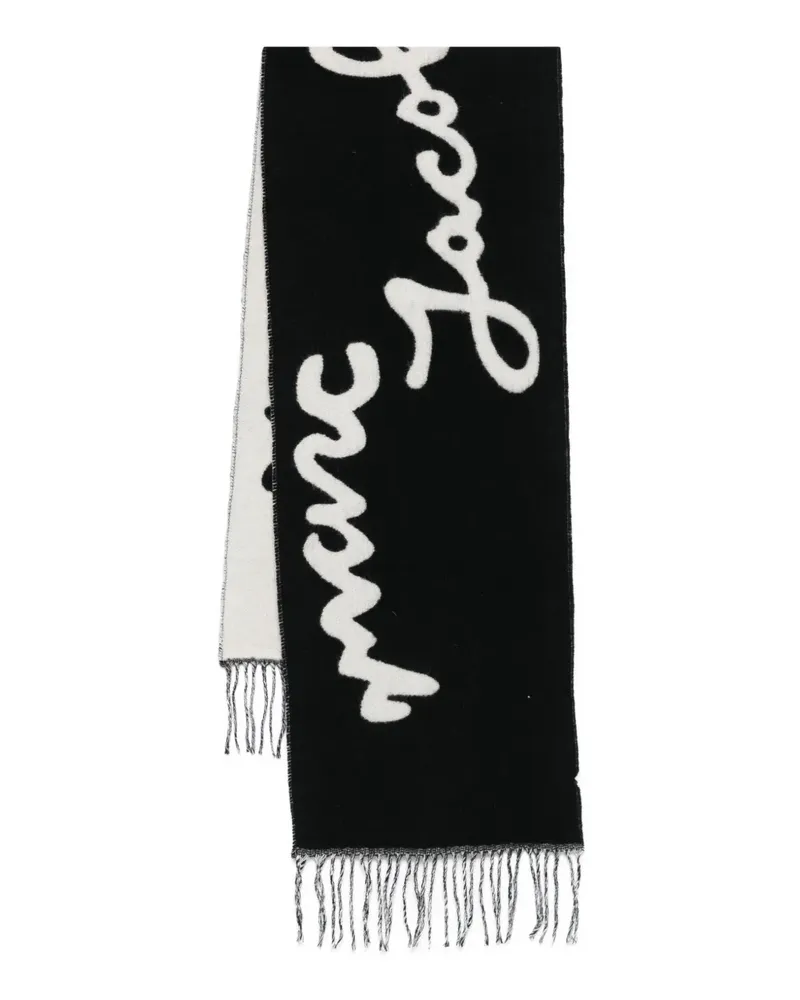 Marc Jacobs Schal mit Jacquard-Logo - Schwarz Schwarz