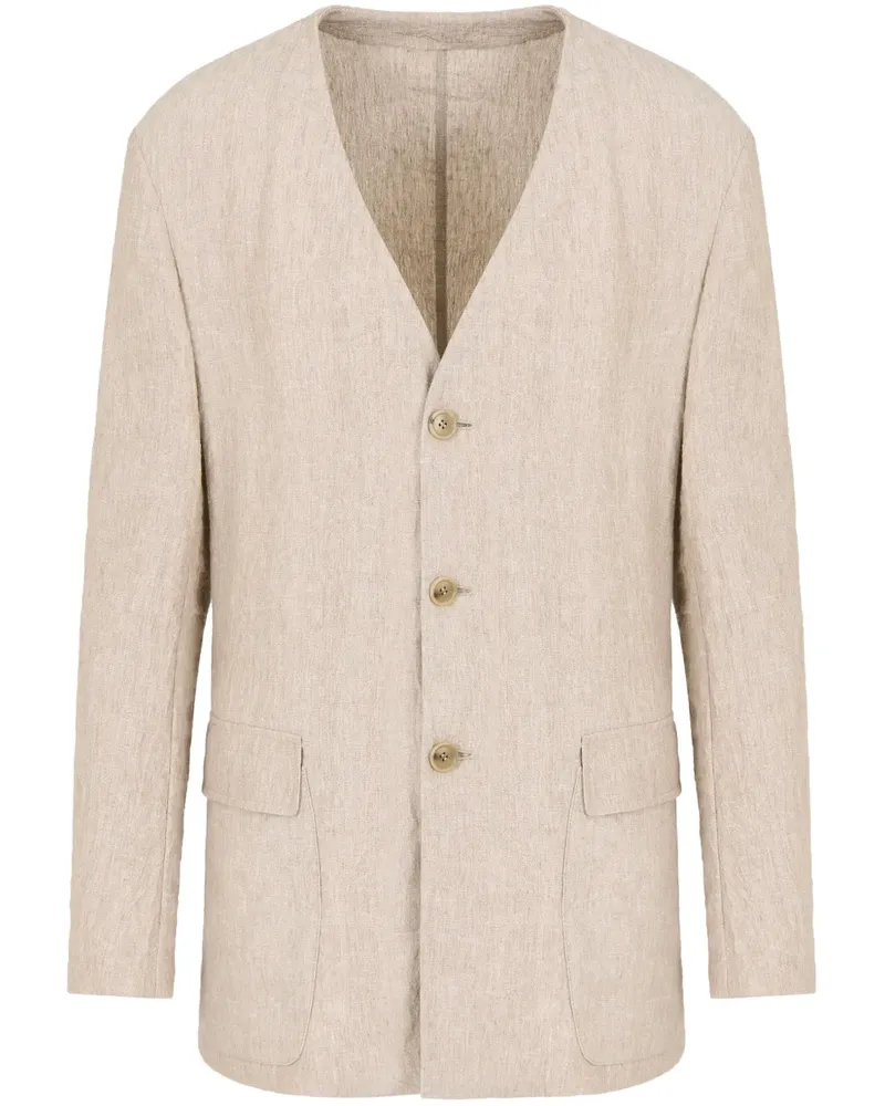 Giorgio Armani Sakko aus Leinen - Nude Nude