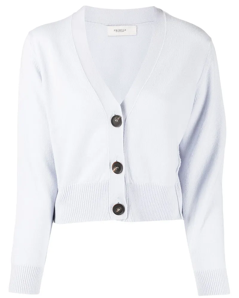 Pringle of Scotland Cropped-Cardigan mit Knöpfen - Blau Blau