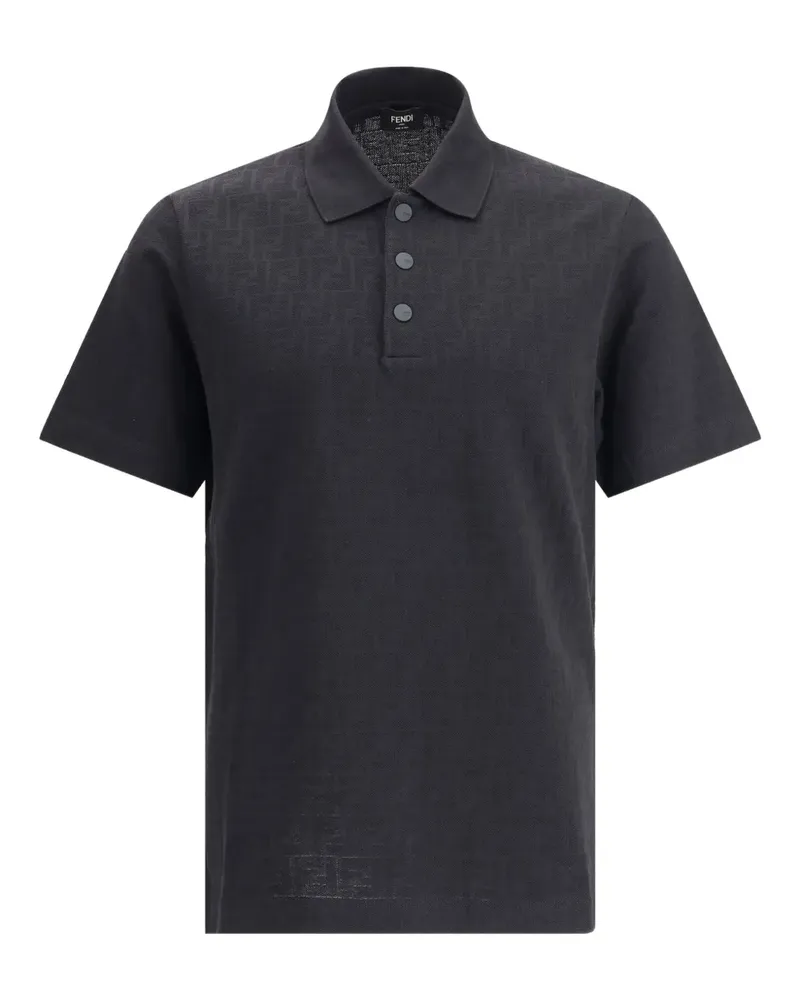Fendi Poloshirt mit FF-Logo - Schwarz Schwarz