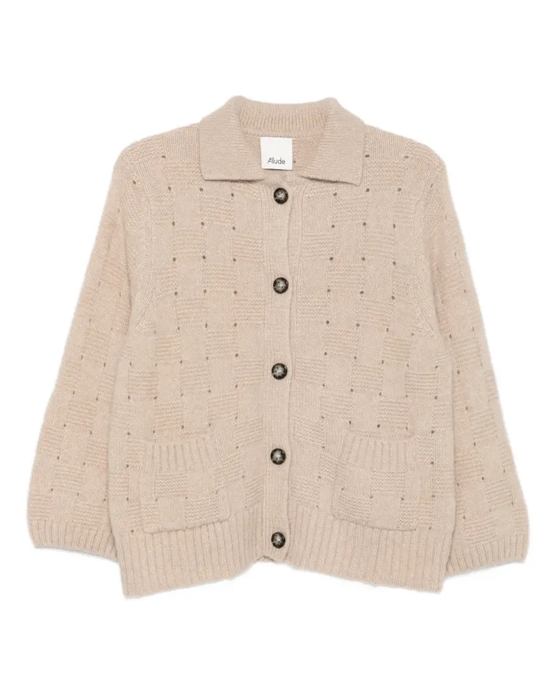 ALLUDE Karierter Cardigan - Nude Nude