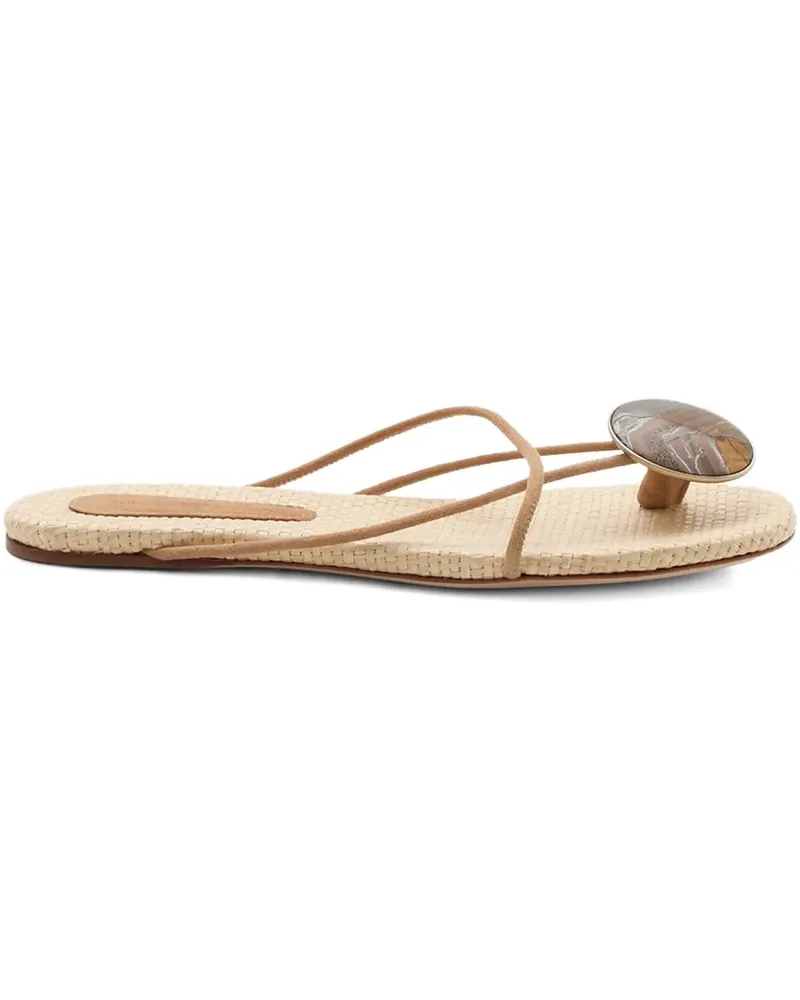 Christopher Esber Flache Doma Sandalen mit Stein - Nude Nude
