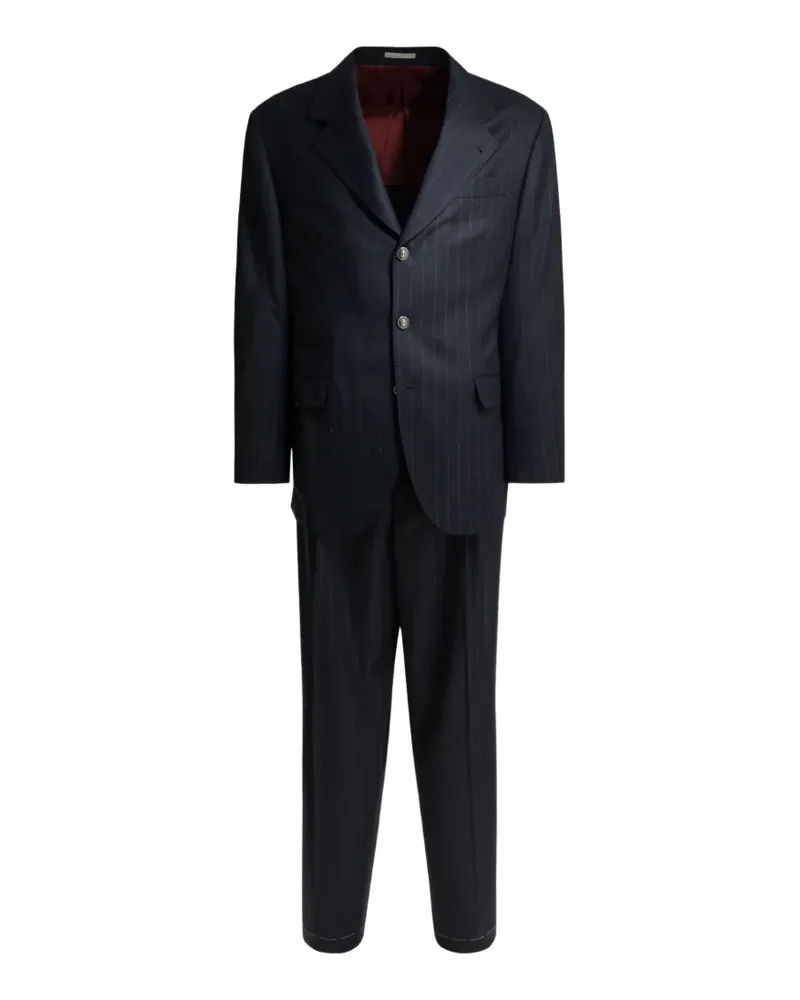 Brunello Cucinelli pinstriped wool suit - Blau Blau