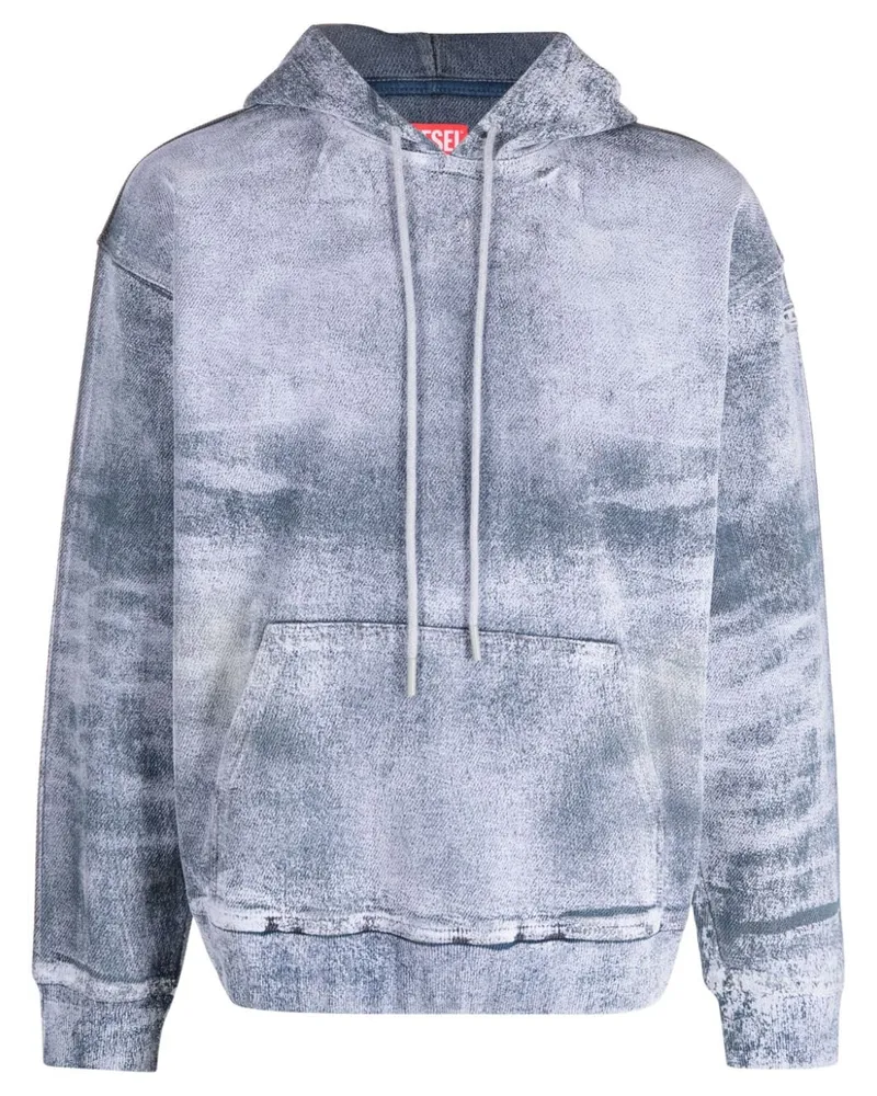 Diesel Hoodie mit Batikmuster Blau