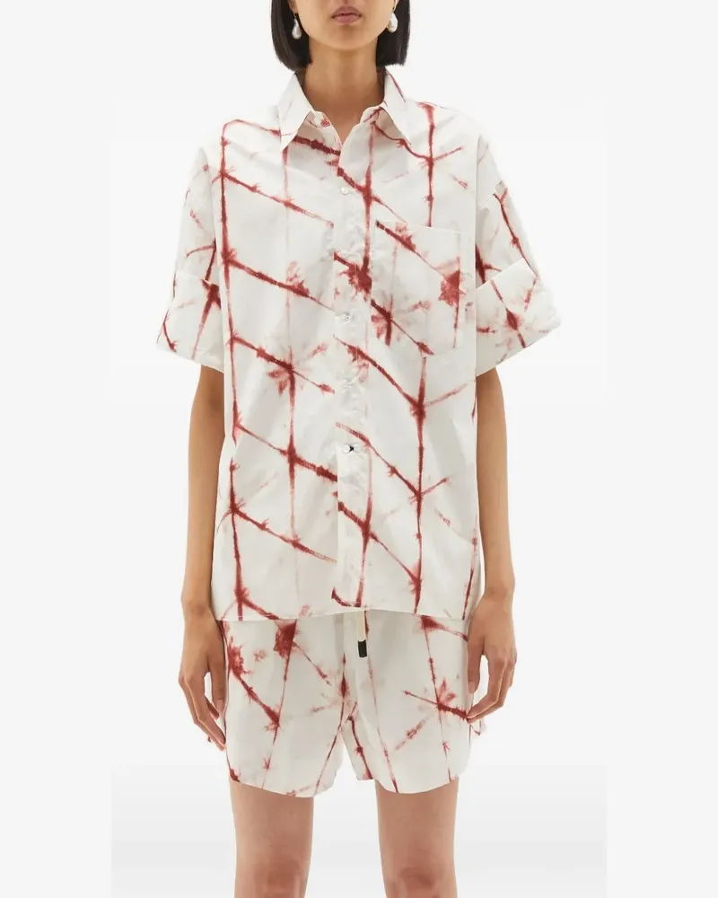 bassike printed boxy shirt - Weiß Weiß