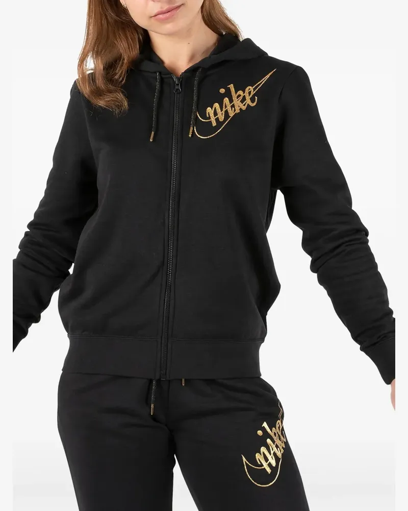 Nike Kapuzenjacke mit Logo-Verzierung - Schwarz Schwarz