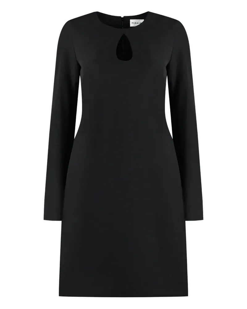 P.A.R.O.S.H. Midikleid mit Schlüssellochausschnitt - Schwarz Schwarz