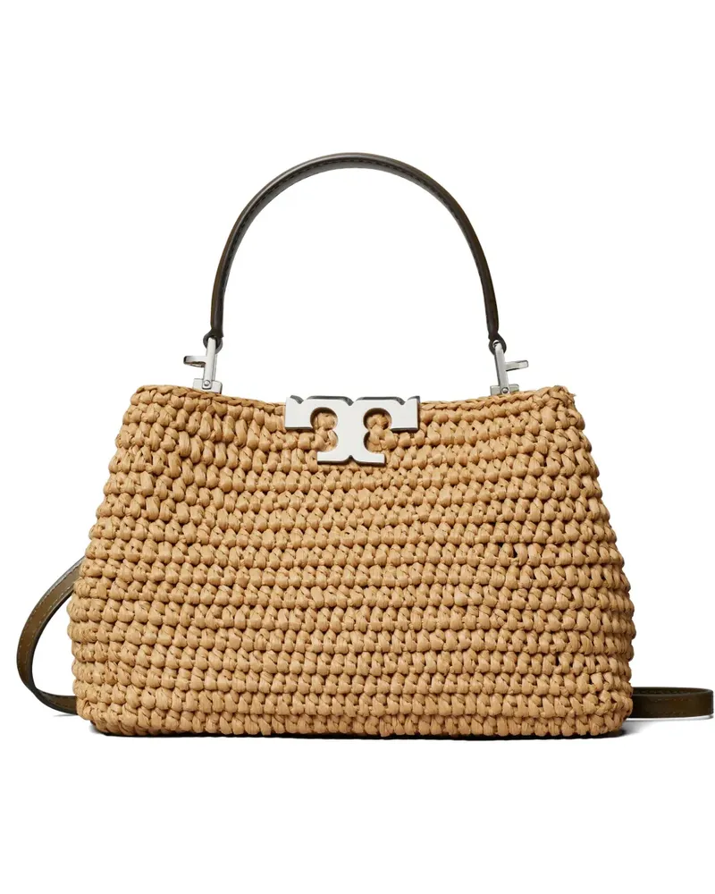 Tory Burch Eleanor raffia satchel - Nude Nude
