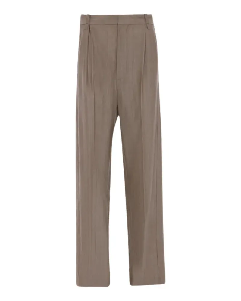 Victoria Beckham pinstripe pleated trousers - Nude Nude