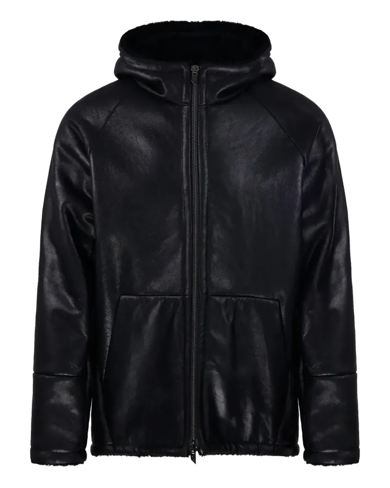 Salvatore Santoro hooded leather jacket - Schwarz Schwarz