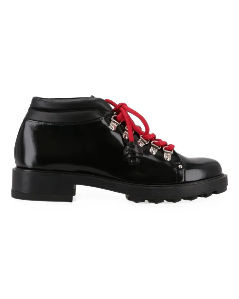 TOD'S Stiefel mit kontrastierenden Schnürsenkeln - Schwarz Schwarz