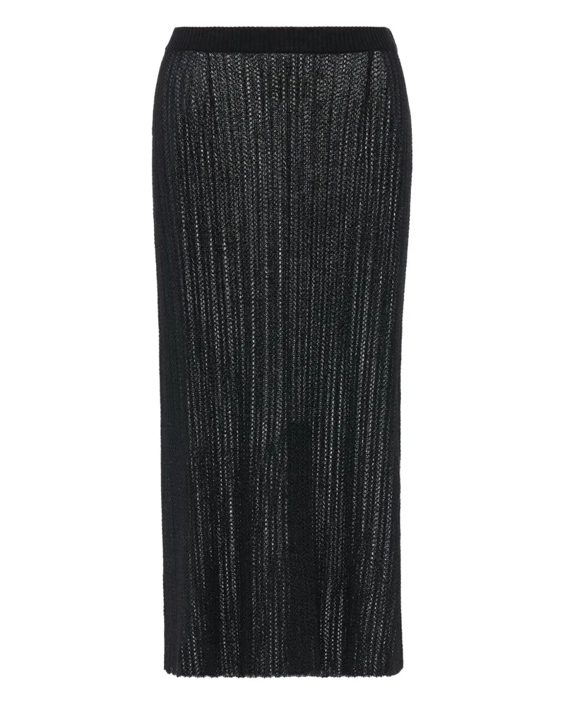 Maison Margiela Midirock mit Schlitzen - Schwarz Schwarz