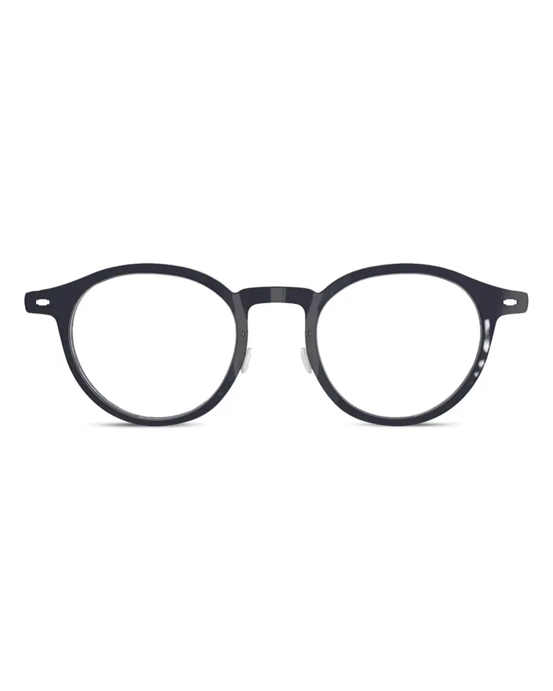Lindberg Brille aus Titan mit rundem Gestell - Schwarz Schwarz