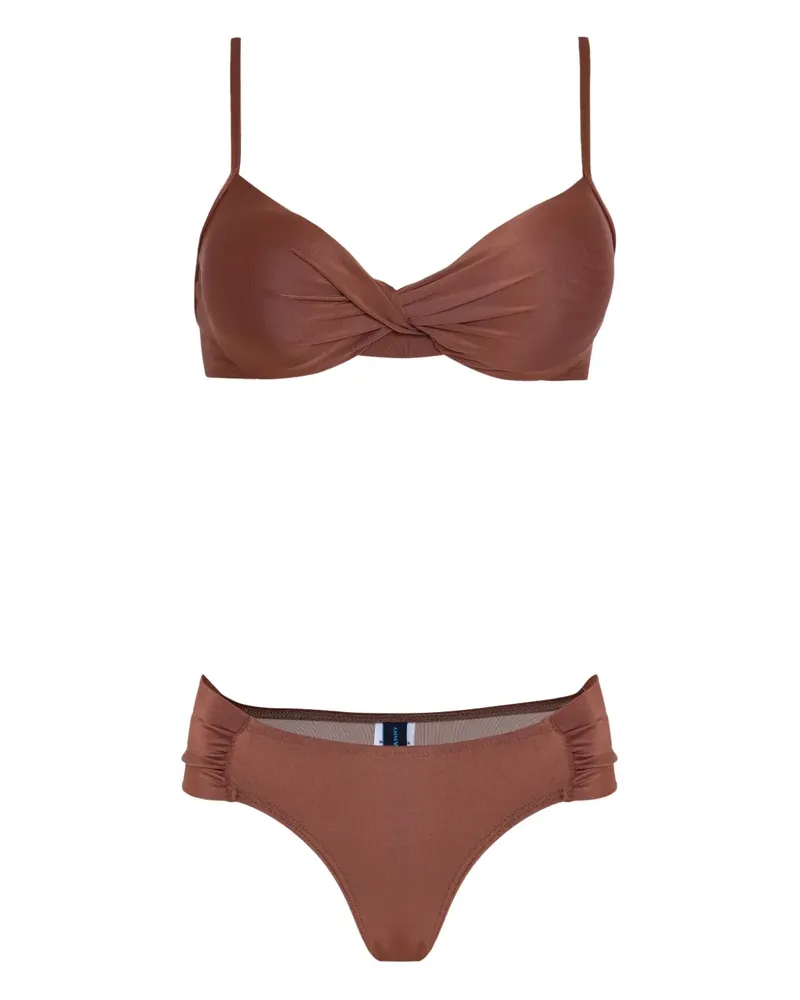 Lygia & Nanny Bikini mit verdrehter Front - Braun Braun