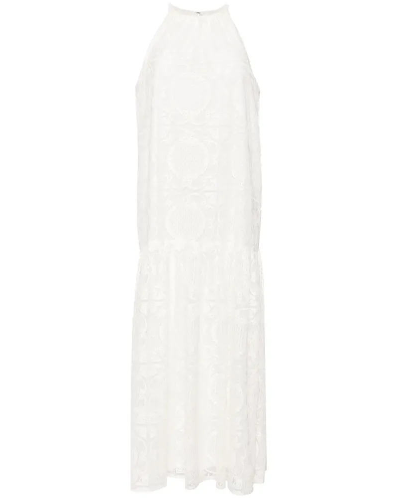 Saiid Kobeisy Gehäkeltes Maxikleid mit Neckholder - Weiß Weiß