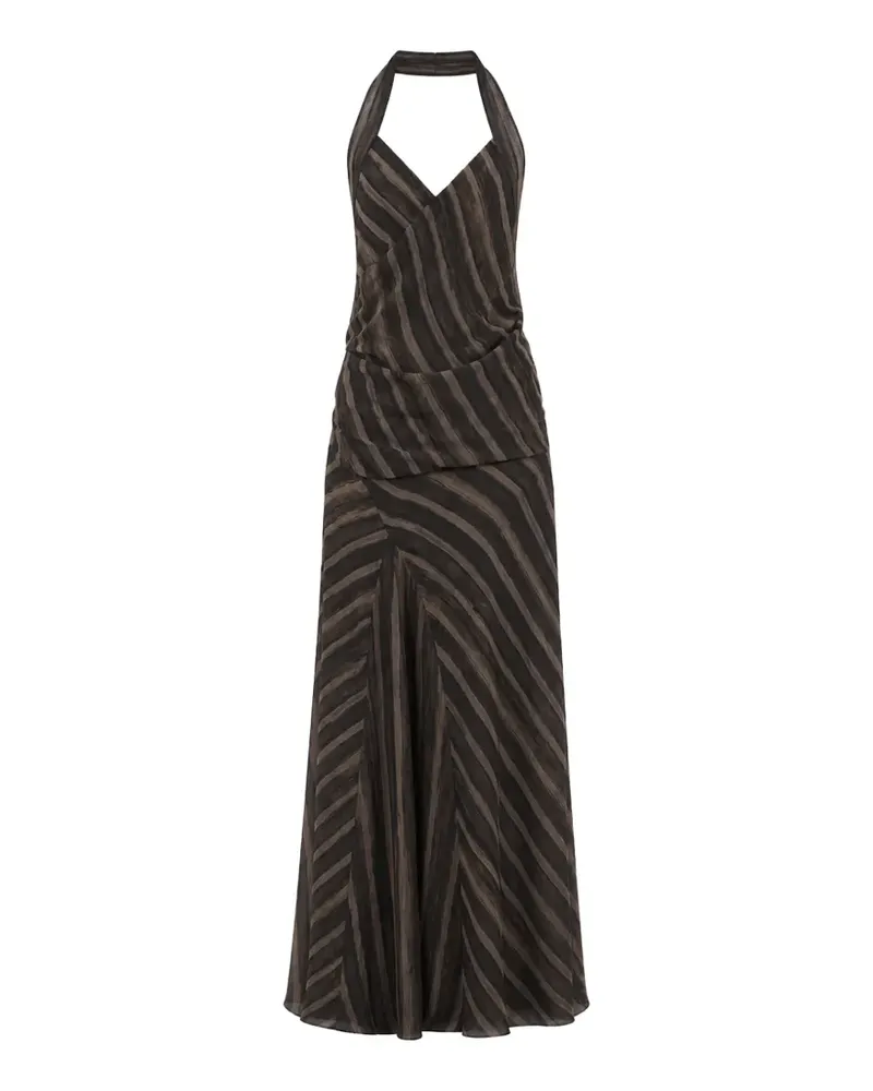 Cortana Ursula diagonal-stripe maxi dress - Grau Grau