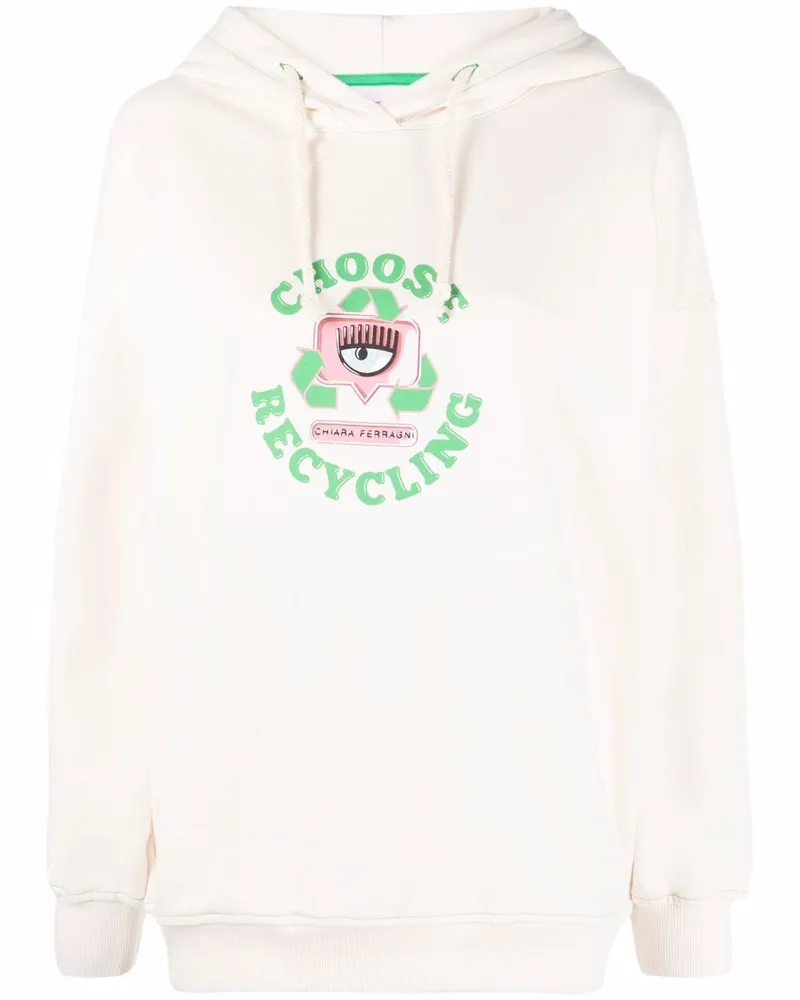 Chiara Ferragni Kapuzenpullover mit Augenmotiv - Nude Nude