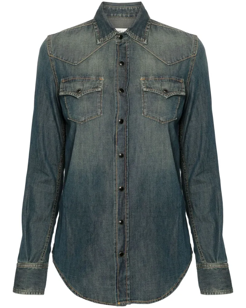 Saint Laurent Klassisches Jeanshemd - Blau Blau