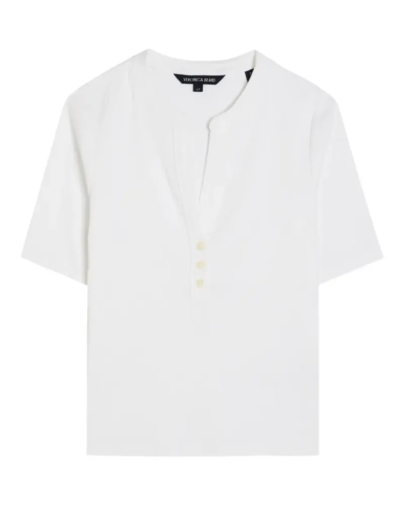 Veronica Beard Reubian V-neck buttoned top - Weiß Weiß