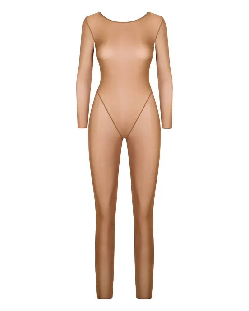 Maison Close French Kiss Light Jumpsuit mit offenem Rücken - Nude Nude
