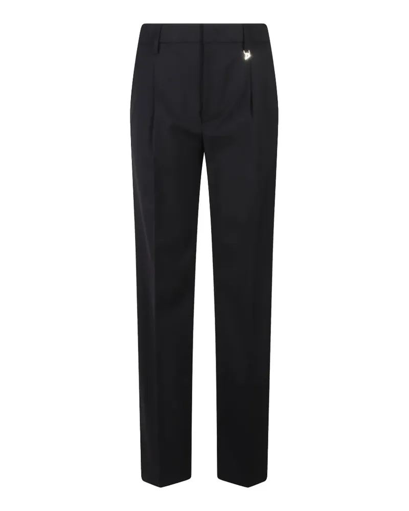 Dondup Hose mit Falten und Logo-Anhänger - Schwarz Schwarz