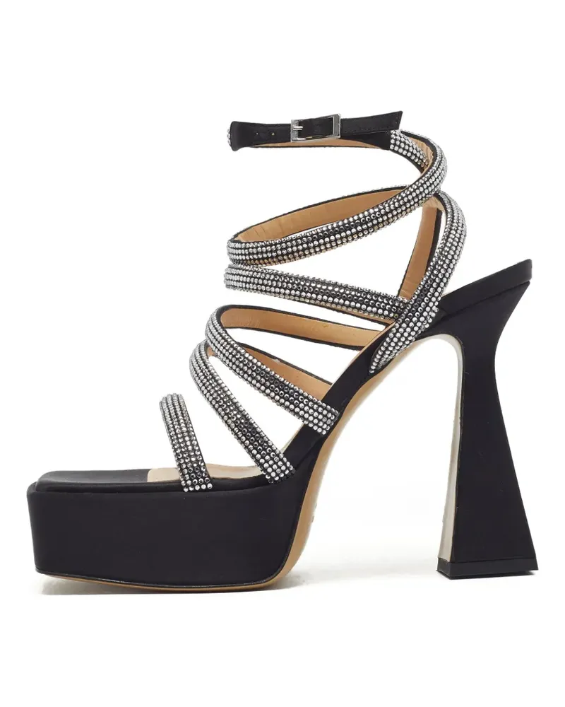 Mach & Mach Sydney Sandalen mit Kristallen - Schwarz Schwarz