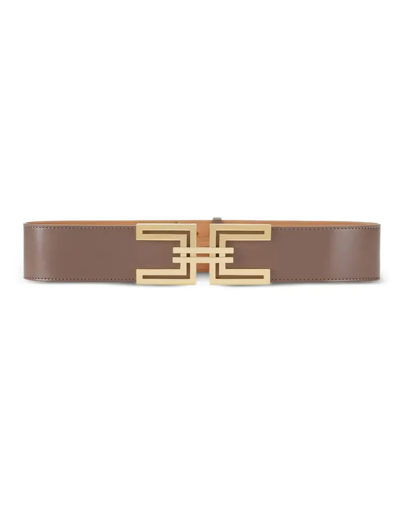 Elisabetta Franchi logo-plaque belt - Braun Braun