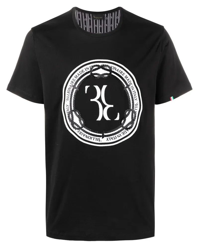 Billionaire T-Shirt mit Logo-Print Schwarz