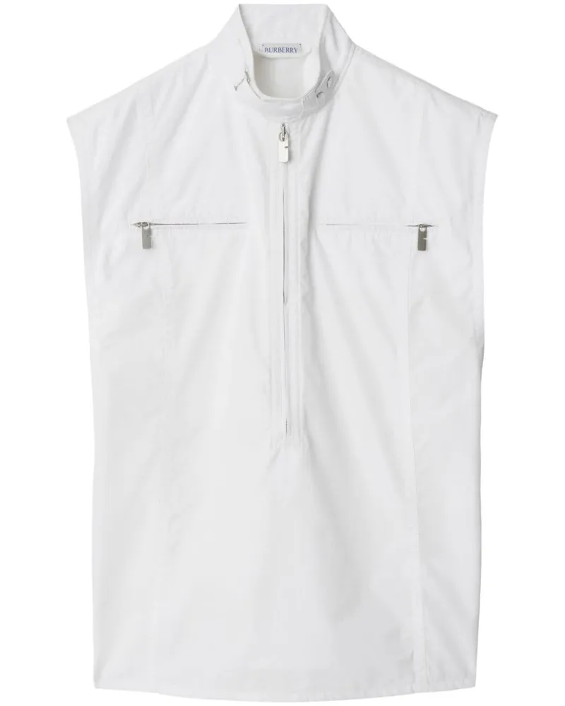 Burberry Tanktop mit kurzem Reißverschluss - Weiß Weiß