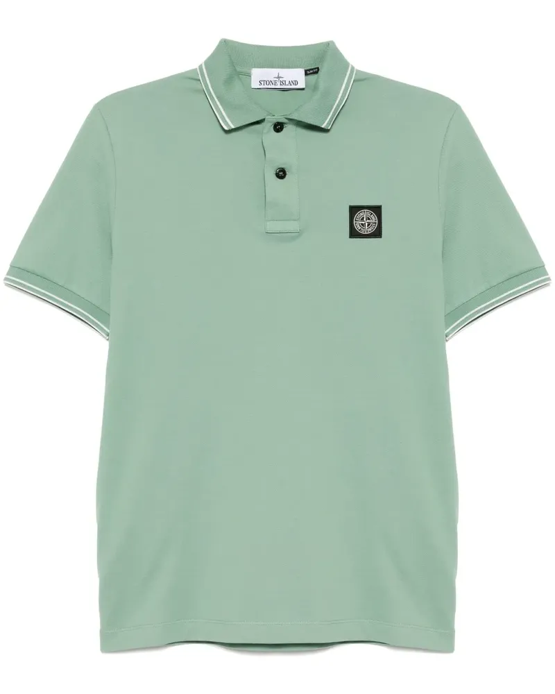 Stone Island Poloshirt mit Logo-Patch - Grün Grün