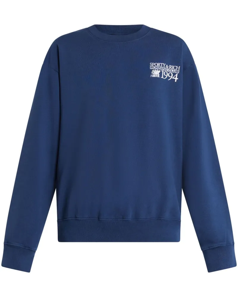 SPORTY & RICH Sweatshirt mit Logo - Blau Blau